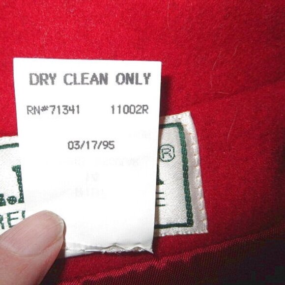 90s VTG LL Bean WOOL Double Breasted COAT Size 14 POCKETS Lined USA MADE Red - Picture 12 of 12